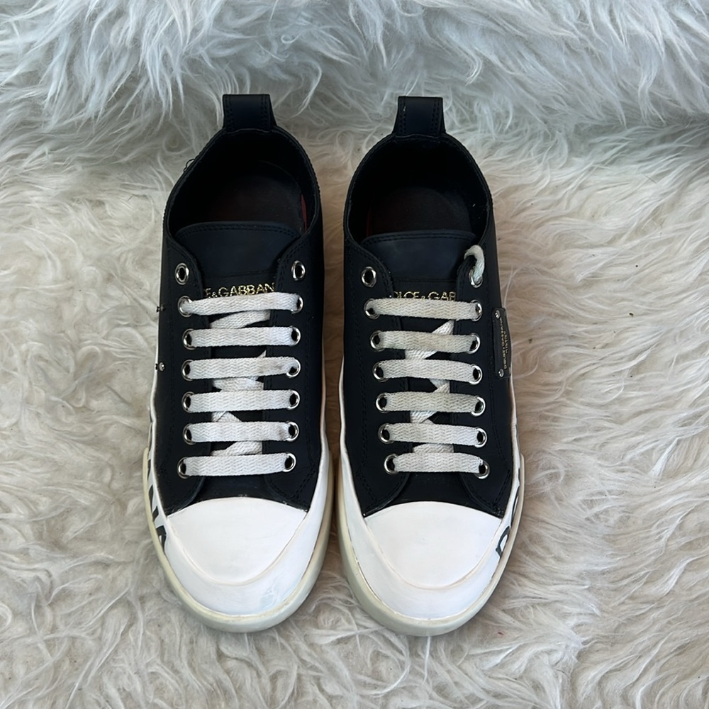 Dolce & Gabbana Women’s Portofino Logo Print Sneakers Size 6.5-7.5 US - Picture 5 of 17
